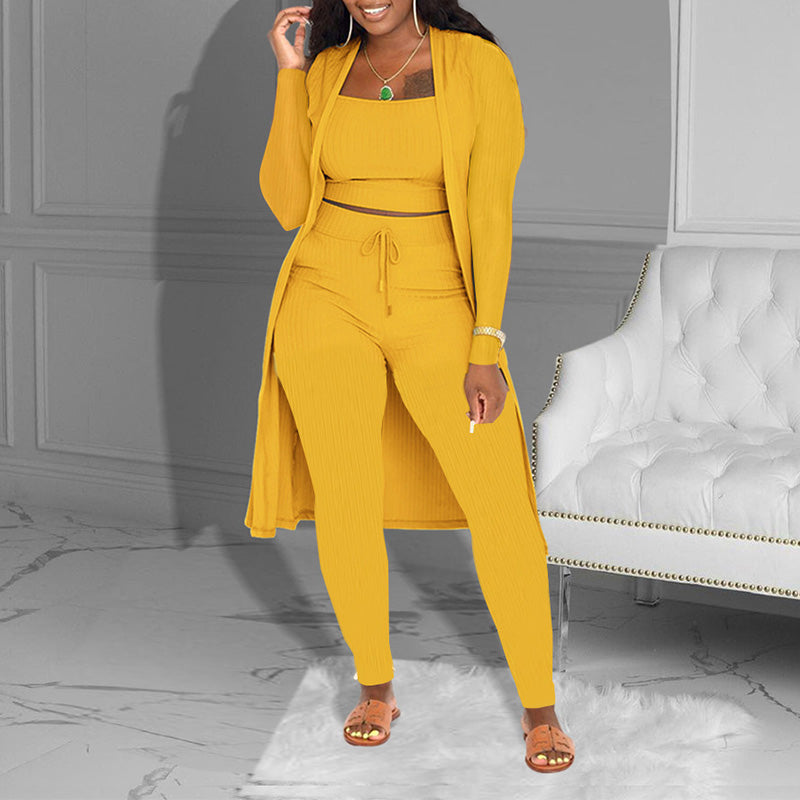 💎 60% DE RÉDUCTION ! 💎 Incontournable 2026 – Ensemble Maille 3 Pièces Coordonné : Débardeur, Cardigan & Pantalon Ajusté 🧥