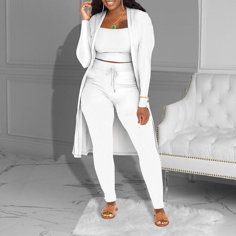 💎 60% DE RÉDUCTION ! 💎 Incontournable 2026 – Ensemble Maille 3 Pièces Coordonné : Débardeur, Cardigan & Pantalon Ajusté 🧥