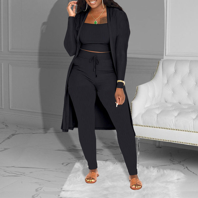 💎 60% DE RÉDUCTION ! 💎 Incontournable 2026 – Ensemble Maille 3 Pièces Coordonné : Débardeur, Cardigan & Pantalon Ajusté 🧥