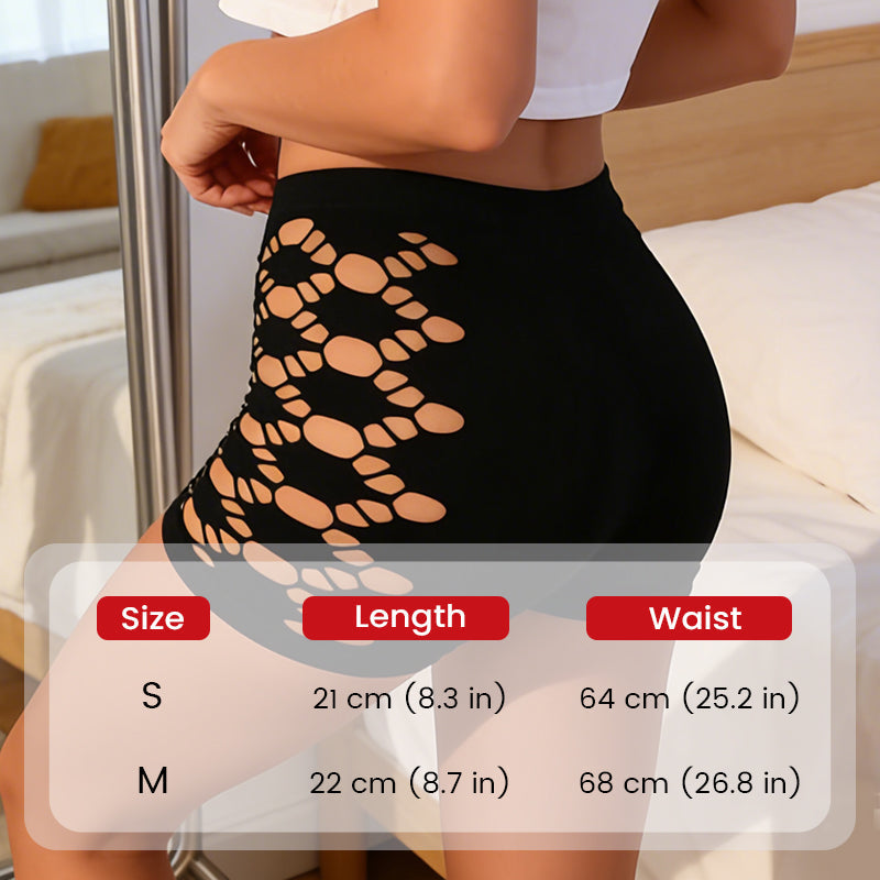 Short de yoga taille haute avec découpes pour femmes