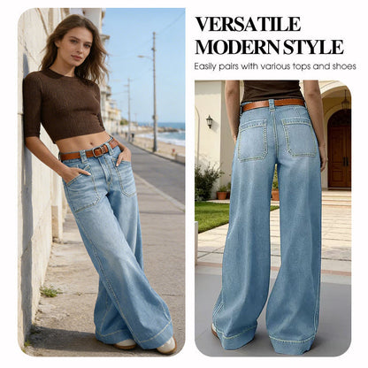 👖🔥 Tendance 2026 | Jean Taille Haute Jambe Large | Flatteur pour Toutes 📈【-60%｜50K+ Vendus】