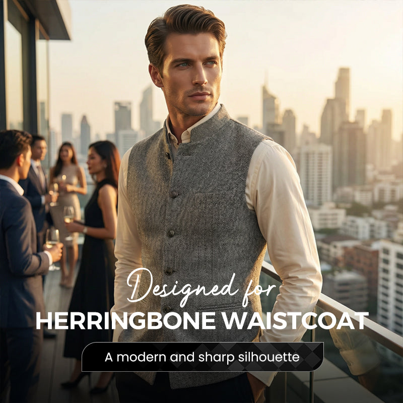 Gilet à chevrons pour homme avec col montant