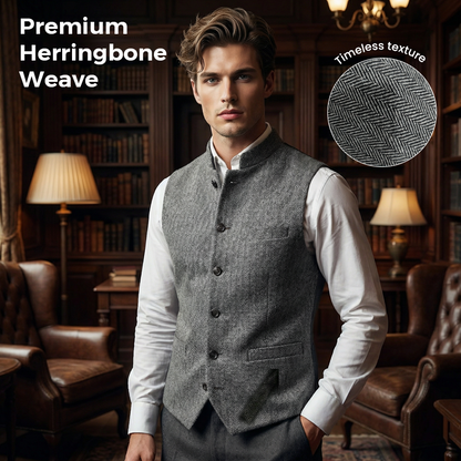 Gilet à chevrons pour homme avec col montant