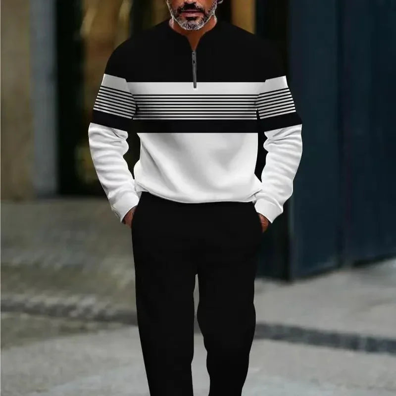 ⏰🔥OFFRE LIMITÉE : -50 % ET LIVRAISON GRATUITE !🔥PLUS DE 50 000 EXEMPLAIRES VENDUS !🧵 Ensemble pour homme : sweat à imprimé graphique et pantalon – Un style streetwear audacieux. Un confort absolu pour se détendre ou faire ses courses👖