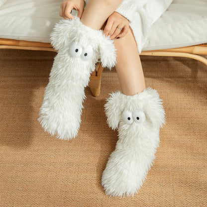 🥳💞 +45 000 vendues🔥🧦Chaussettes peluche femme, polaire, antidérapantes❄️🎁