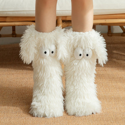 🥳💞 +45 000 vendues🔥🧦Chaussettes peluche femme, polaire, antidérapantes❄️🎁
