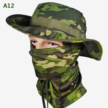 💎 50% DE RÉDUCTION ! 💎 Chapeau de Pêche Camouflage 2 en 1 avec Masque – Protection UPF 50+, Amovible & Respirant 🎣☀️