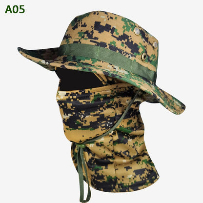 💎 50% DE RÉDUCTION ! 💎 Chapeau de Pêche Camouflage 2 en 1 avec Masque – Protection UPF 50+, Amovible & Respirant 🎣☀️