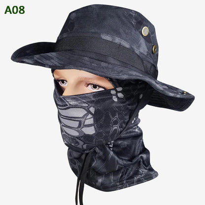 💎 50% DE RÉDUCTION ! 💎 Chapeau de Pêche Camouflage 2 en 1 avec Masque – Protection UPF 50+, Amovible & Respirant 🎣☀️