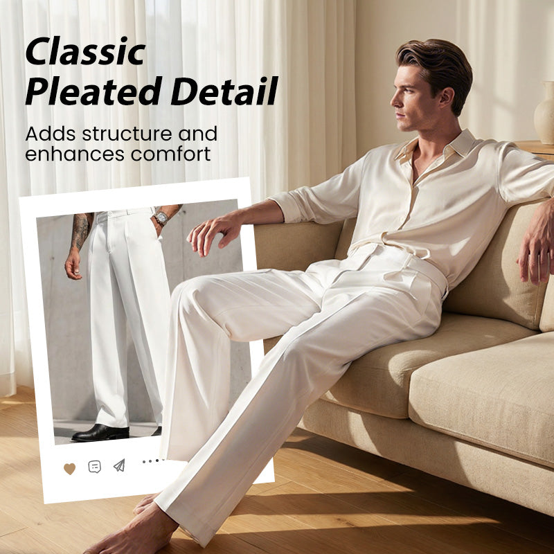 👖 60% DE RÉDUCTION ! ✨ Pantalon Ample à Pinces Décontracté pour Homme – Coupe Élégante, Confortable & Look Polyvalent 🔷