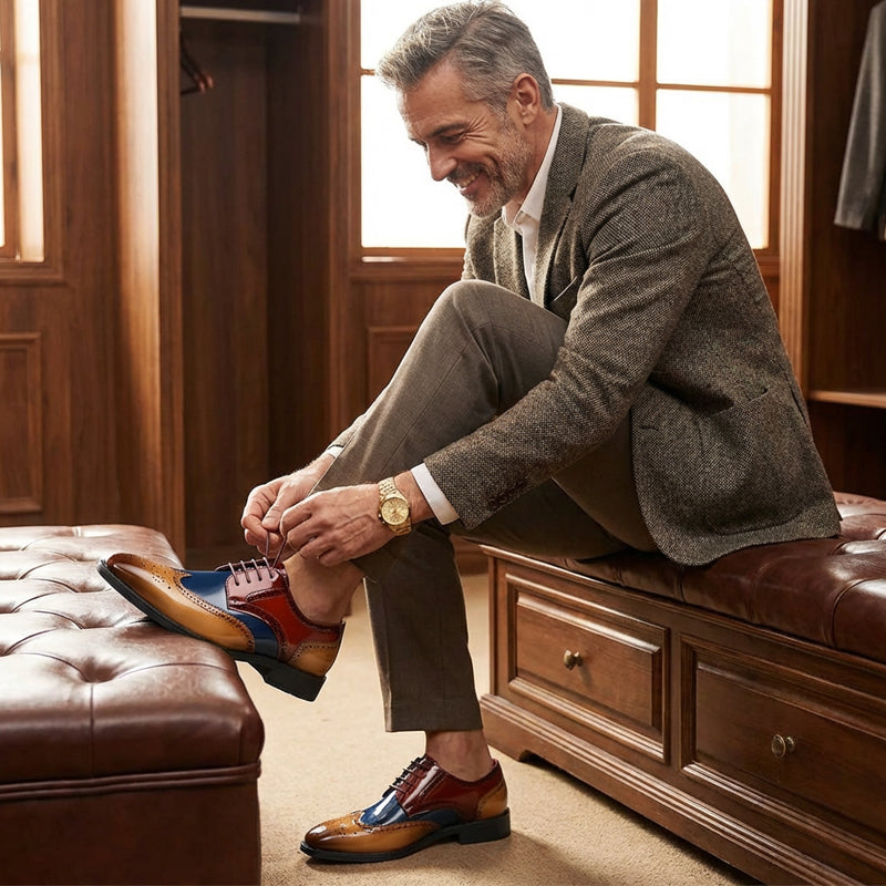 Chaussures Oxford classiques à bout golf pour homme