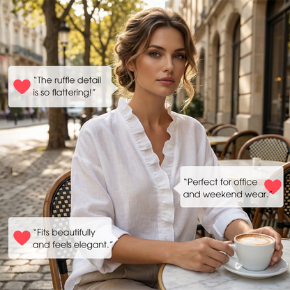 💐50% DE RÉDUCTION✨Haut à Volants Romantique – Élégance Quotidienne, du Bureau au Brunch🥐