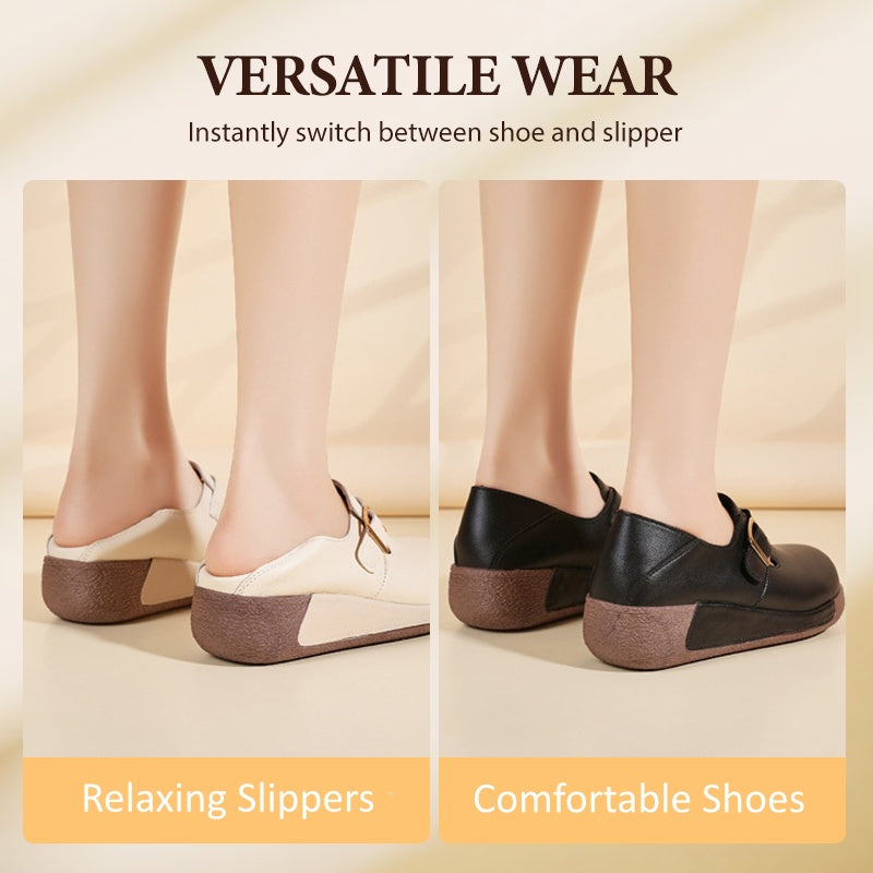Mocassins à plateforme à bout rond pour femmes avec boucle