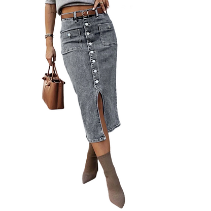 ☀️ INDISPENSABLE 2026 | Jupe Jean Taille Haute à Boutons | Look Vintage pour l‘Été 🌸【-50%】