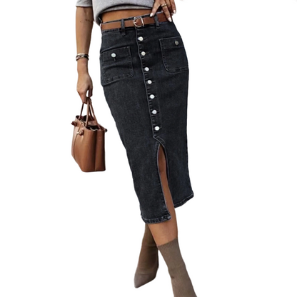 ☀️ INDISPENSABLE 2026 | Jupe Jean Taille Haute à Boutons | Look Vintage pour l‘Été 🌸【-50%】
