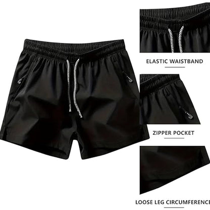 🩳 60% DE RÉDUCTION ! 💎 Short de Sport à Séchage Rapide pour Homme – Poches Zippées, Ceinture Réglable & Tissu Cool-Touch 🏃‍♂️