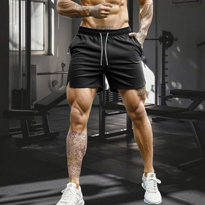 🩳 60% DE RÉDUCTION ! 💎 Short de Sport à Séchage Rapide pour Homme – Poches Zippées, Ceinture Réglable & Tissu Cool-Touch 🏃‍♂️