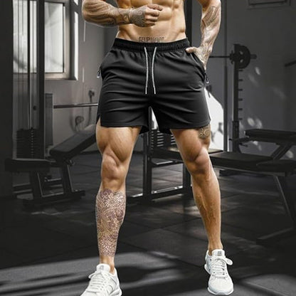 🩳 60% DE RÉDUCTION ! 💎 Short de Sport à Séchage Rapide pour Homme – Poches Zippées, Ceinture Réglable & Tissu Cool-Touch 🏃‍♂️