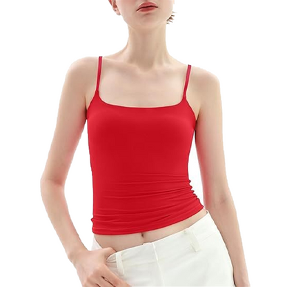 Débardeur à fines bretelles pour femme, coupe ajustée