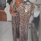 🐆 60% DE RÉDUCTION ! ✨ Robe à Col en V Imprimé Léopard pour Femme – Imprimé Tendance, Tissu Doux & Look Audacieux 💃