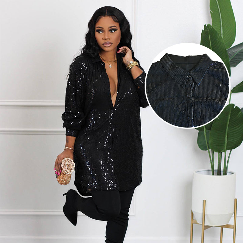 Robe midi scintillante à paillettes pour femme
