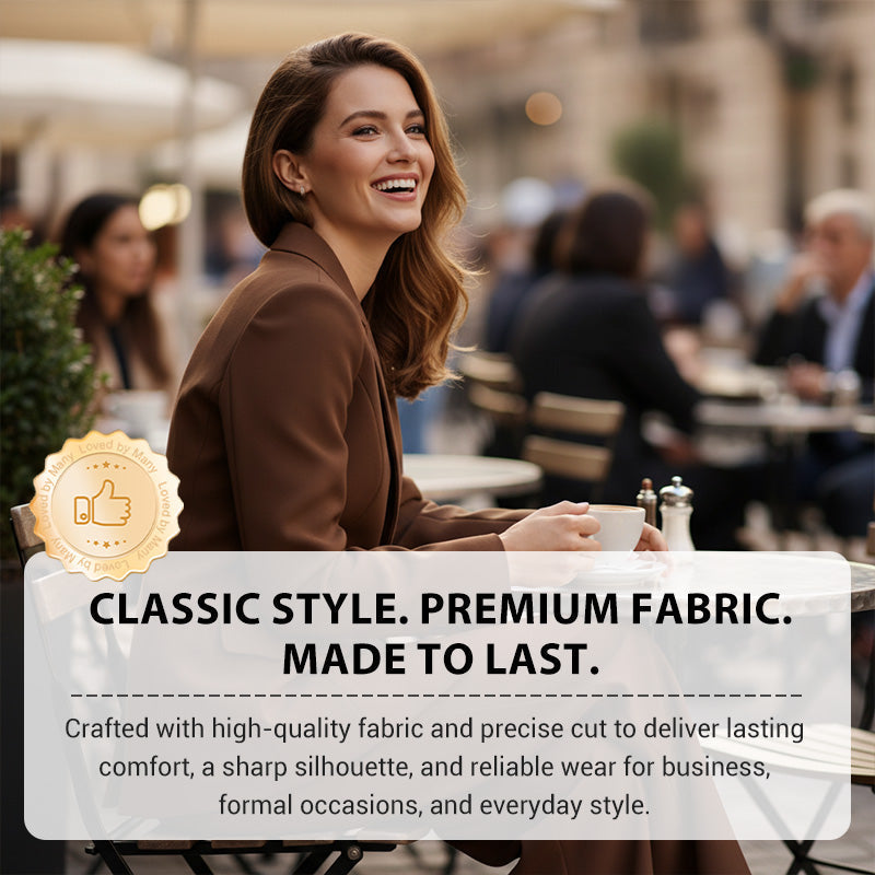 Ensemble élégant pour femme composé d'un blazer et d'un pantalon à jambes larges