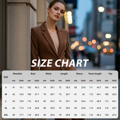 Ensemble élégant pour femme composé d'un blazer et d'un pantalon à jambes larges
