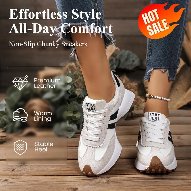 👟 49% DE RÉDUCTION ! ✨ Baskets Épaisses Antidérapantes Décontractées pour Femmes – Confort Toute la Journée, Semelle Amortie & Style Polyvalent 🏃‍♀️