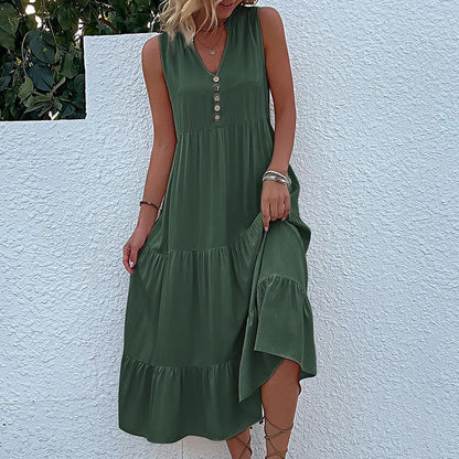 Soldes d'été - Robe à col en V confortable et respirante