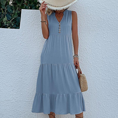 Soldes d'été - Robe à col en V confortable et respirante