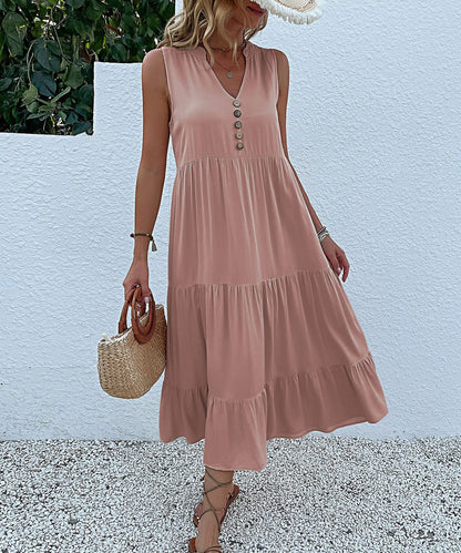 Soldes d'été - Robe à col en V confortable et respirante