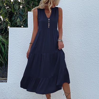 Soldes d'été - Robe à col en V confortable et respirante