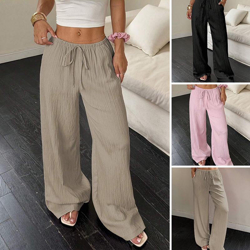 📢📢50 % de réduction !! ⏰Pantalon large à couleur unie polyvalent