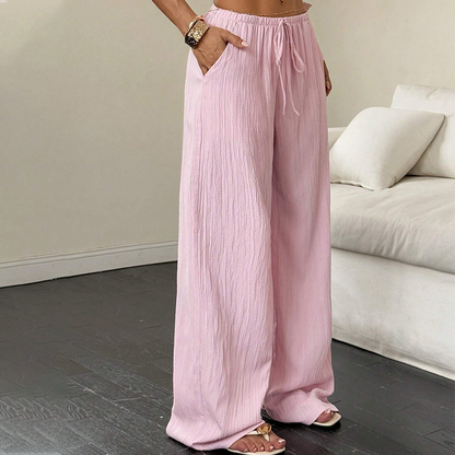 📢📢50 % de réduction !! ⏰Pantalon large à couleur unie polyvalent