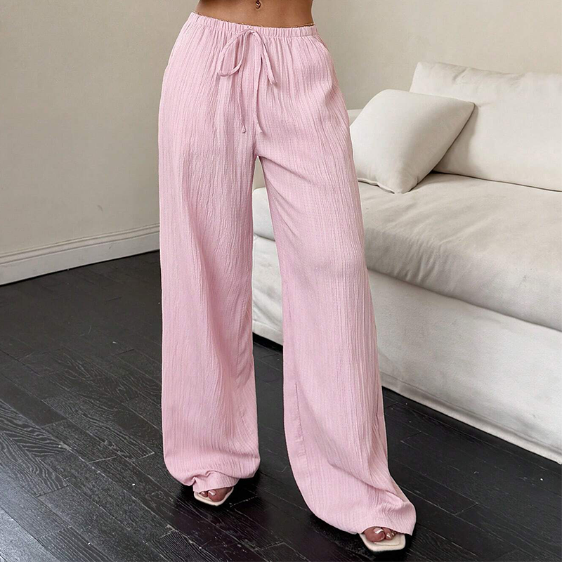 📢📢50 % de réduction !! ⏰Pantalon large à couleur unie polyvalent