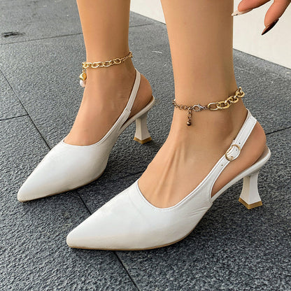 Élégantes chaussures à talons bobines et bout pointu