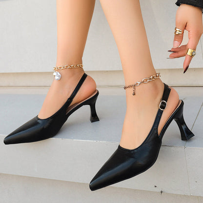 Élégantes chaussures à talons bobines et bout pointu