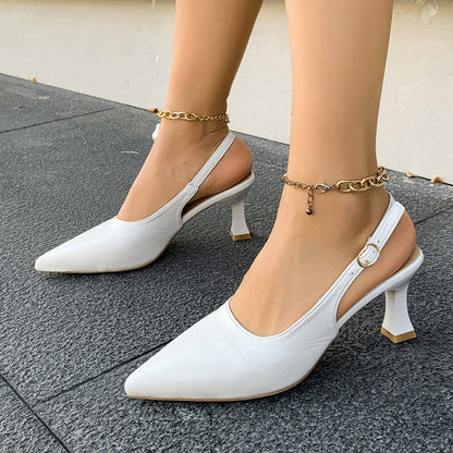 Élégantes chaussures à talons bobines et bout pointu