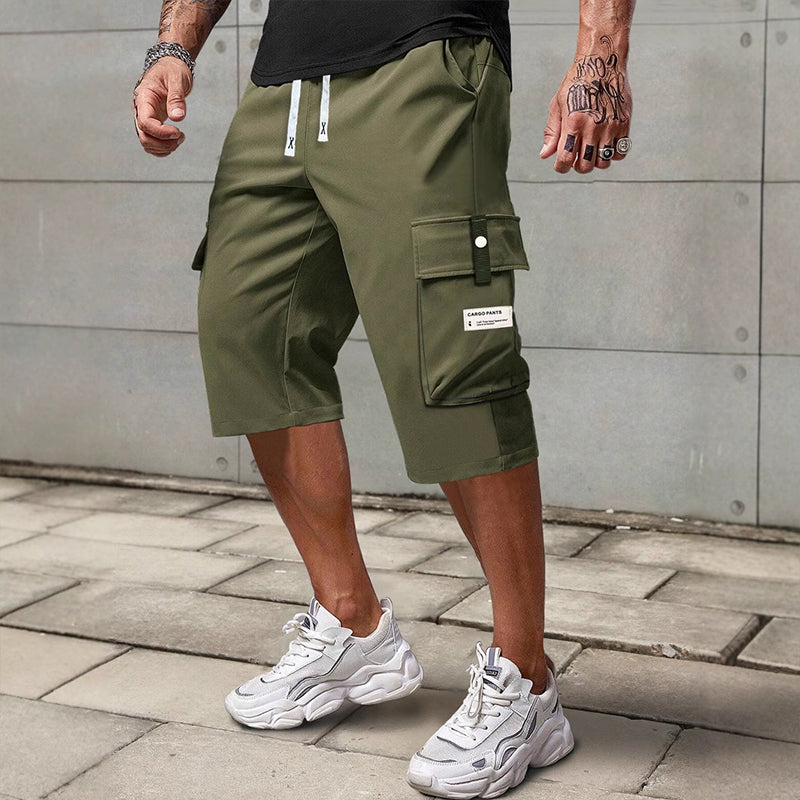 📢📢50 % de réduction !! ⏰Pantalon cargo capri décontracté à cordon pour homme