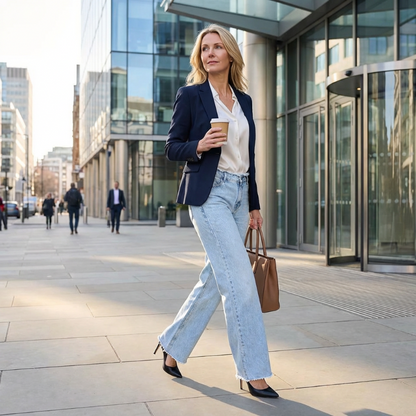 Jean taille haute à jambes larges avec ourlet effiloché