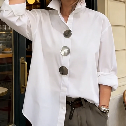 Chemise oversize pour femme avec boutons décoratifs