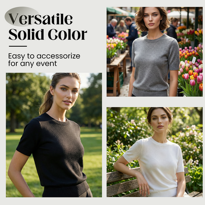 👕 60% DE RÉDUCTION ! ✨ T-shirt à Manches Courtes et Col Rond pour Femme – Nouveauté – Doux & Respirant, Coupe Décontractée & Basique Polyvalent 🌸