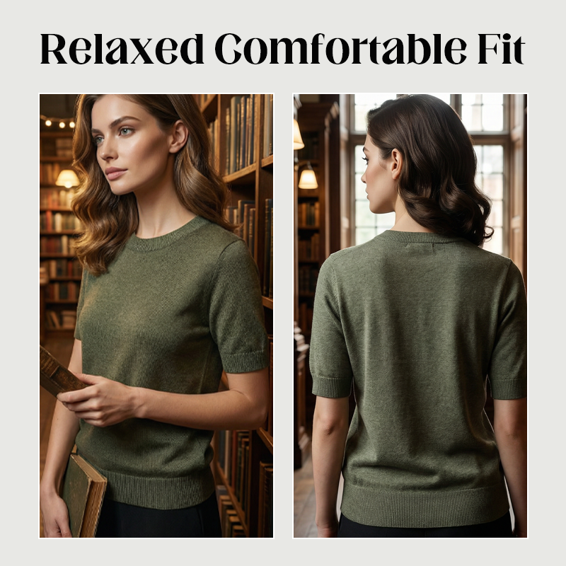 👕 60% DE RÉDUCTION ! ✨ T-shirt à Manches Courtes et Col Rond pour Femme – Nouveauté – Doux & Respirant, Coupe Décontractée & Basique Polyvalent 🌸