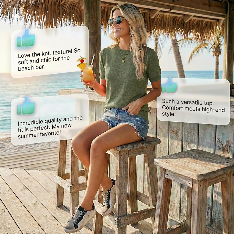 👕 60% DE RÉDUCTION ! ✨ T-shirt à Manches Courtes et Col Rond pour Femme – Nouveauté – Doux & Respirant, Coupe Décontractée & Basique Polyvalent 🌸
