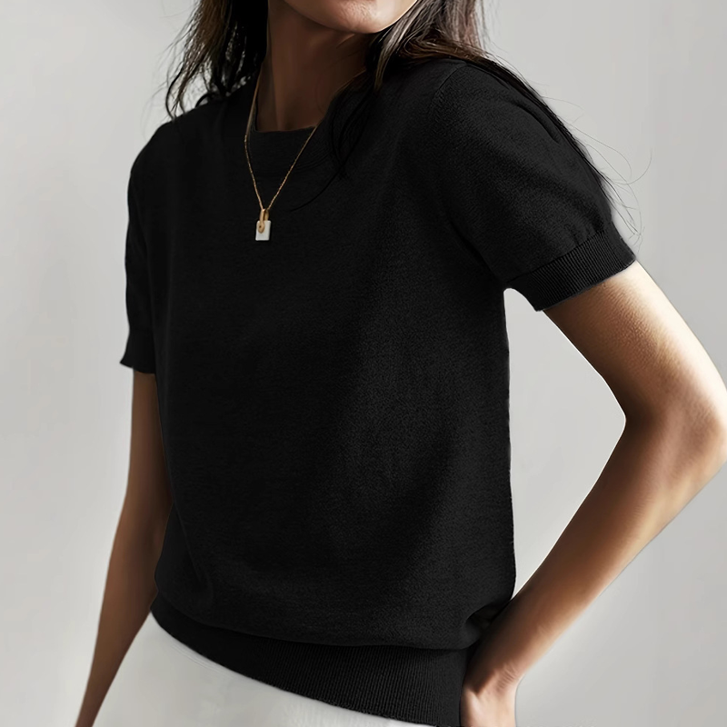 👕 60% DE RÉDUCTION ! ✨ T-shirt à Manches Courtes et Col Rond pour Femme – Nouveauté – Doux & Respirant, Coupe Décontractée & Basique Polyvalent 🌸