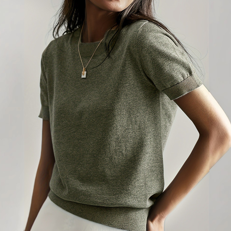 👕 60% DE RÉDUCTION ! ✨ T-shirt à Manches Courtes et Col Rond pour Femme – Nouveauté – Doux & Respirant, Coupe Décontractée & Basique Polyvalent 🌸