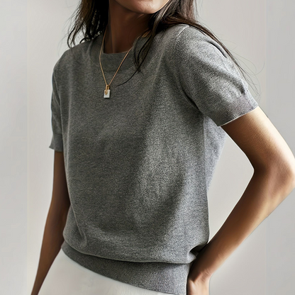 👕 60% DE RÉDUCTION ! ✨ T-shirt à Manches Courtes et Col Rond pour Femme – Nouveauté – Doux & Respirant, Coupe Décontractée & Basique Polyvalent 🌸