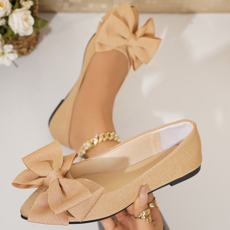 Ballerines à Bout Pointu et Nœud pour Femme
