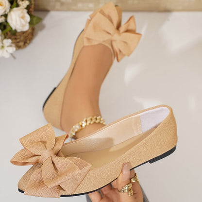Ballerines à Bout Pointu et Nœud pour Femme