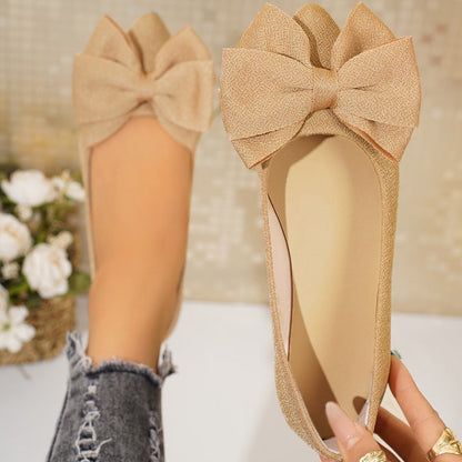 Ballerines à Bout Pointu et Nœud pour Femme